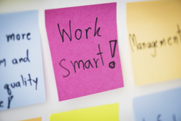 Closeup of colorful sticky note papers